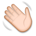 Hoe Zwaaiende hand: lichtgetinte huidskleur emoji eruit ziet op Lg.