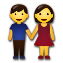 A quoi ressemblent les emoji Femme et homme se tenant la main sur Lg.