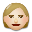 Jak wygląda emoji Kobieta: karnacja średnio jasna w Lg.