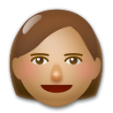 How Woman: Medium Skin Tone emoji looks on Lg.