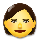 Como o emoji do Mulher é exibido no Lg.