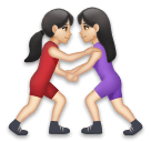 Lg에서레슬링하는 여자: 하얀 피부그림 이모티콘이 어떻게 보이는지.