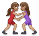 Lg에서레슬링하는 여자: 갈색 피부그림 이모티콘이 어떻게 보이는지.