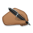 Bagaimana Writing Hand: Medium-Dark Skin Tone emoji terlihat di Lg.