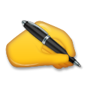 Jak wygląda emoji Pisząca dłoń w Lg.