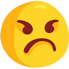 Wie Verärgertes Gesicht Emoji auf Messenger aussieht.