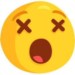 Como o emoji do Rosto espantado é exibido no Messenger.