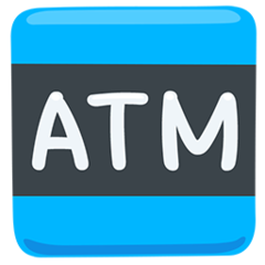 Bagaimana ATM Sign emoji terlihat di Messenger.