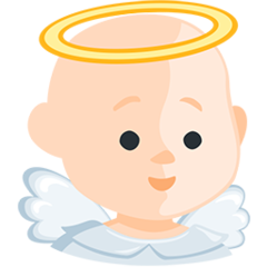 Bagaimana Baby Angel: Light Skin Tone emoji terlihat di Messenger.