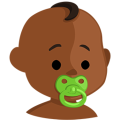 Bagaimana Baby: Medium-Dark Skin Tone emoji terlihat di Messenger.