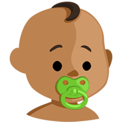 How Baby: Medium Skin Tone emoji looks on Messenger.