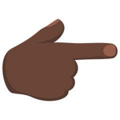 Wie Nach rechts weisender Zeigefinger: dunkle Hautfarbe Emoji auf Messenger aussieht.