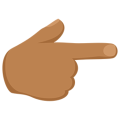 Wie Nach rechts weisender Zeigefinger: mittlere Hautfarbe Emoji auf Messenger aussieht.