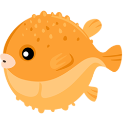 Bagaimana Blowfish emoji terlihat di Messenger.