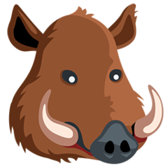 Bagaimana Boar emoji terlihat di Messenger.