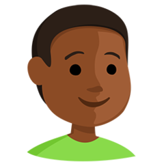 Bagaimana Boy: Medium-Dark Skin Tone emoji terlihat di Messenger.