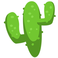 Hoe Cactus emoji eruit ziet op Messenger.