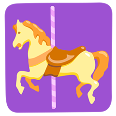 How Carousel Horse emoji looks on Messenger.