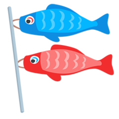 Bagaimana Carp Streamer emoji terlihat di Messenger.