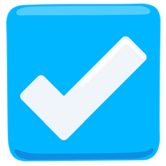 Bagaimana Check Box with Check emoji terlihat di Messenger.