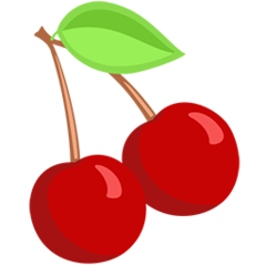 How Cherries emoji looks on Messenger.