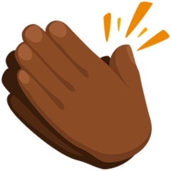 How Clapping Hands: Medium-Dark Skin Tone emoji looks on Messenger. 