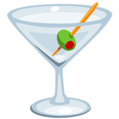 How Cocktail Glass emoji looks on Messenger.