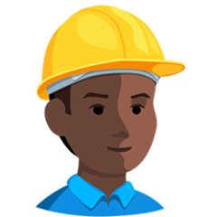 Bagaimana Construction Worker: Dark Skin Tone emoji terlihat di Messenger.