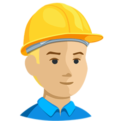 Bagaimana Construction Worker: Medium-Light Skin Tone emoji terlihat di Messenger.