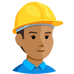 Bagaimana Construction Worker: Medium Skin Tone emoji terlihat di Messenger.