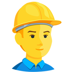 Bagaimana Construction Worker emoji terlihat di Messenger.