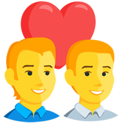 How Couple with Heart: Man, Man emoji looks on Messenger.