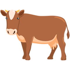 Bagaimana Cow emoji terlihat di Messenger.