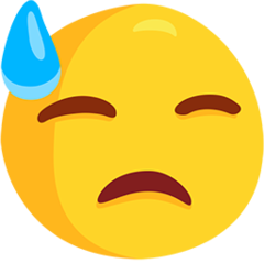 Soğuk ter emojisi Messenger üzerinde nasıl görünüyor.