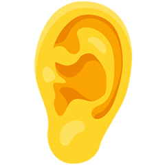 Bagaimana Ear emoji terlihat di Messenger.