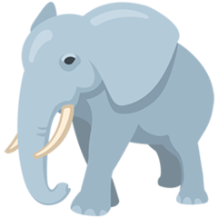 Bagaimana Elephant emoji terlihat di Messenger.