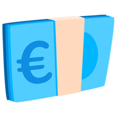 Bagaimana Euro Banknote emoji terlihat di Messenger.