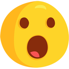 Bagaimana Face with Open Mouth emoji terlihat di Messenger.