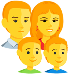 Como o emoji do Família: homem, mulher, menino e menino é exibido no Messenger.