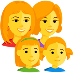 A quoi ressemblent les emoji Famille: femme, femme, fille et fille sur Messenger.