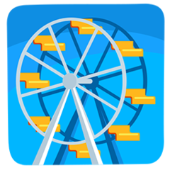 Bagaimana Ferris Wheel emoji terlihat di Messenger.