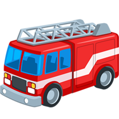 Bagaimana Fire Engine emoji terlihat di Messenger.