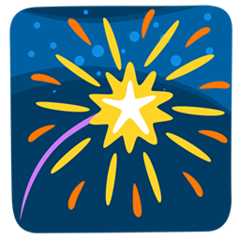 Bagaimana Fireworks emoji terlihat di Messenger.