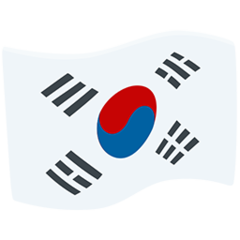 Como o emoji do Bandeira: Coreia do Sul é exibido no Messenger.