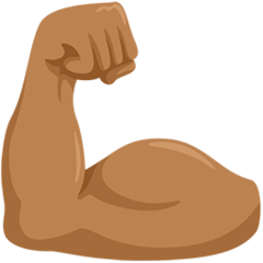 Bagaimana Flexed Biceps: Medium Skin Tone emoji terlihat di Messenger.