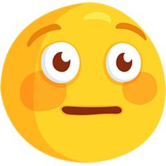 Wie Errötetes Gesicht mit großen Augen Emoji auf Messenger aussieht.