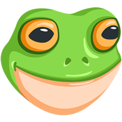 Bagaimana Katak emoji terlihat di Messenger.