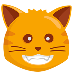 Sırıtan kedi emojisi Messenger üzerinde nasıl görünüyor.