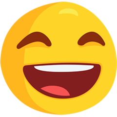 Wie Grinsendes Gesicht mit lachenden Augen Emoji auf Messenger aussieht.