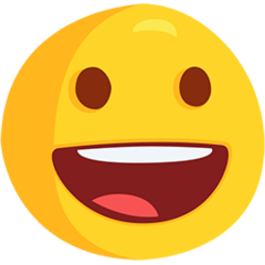 Bagaimana Grinning Face emoji terlihat di Messenger.